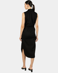 Back view of the P.CILL Diana Butter Modal Midi Skirt in Black