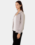 Side view of the P.CILL Reid Butter Modal Utility Jacket in Heather Grey