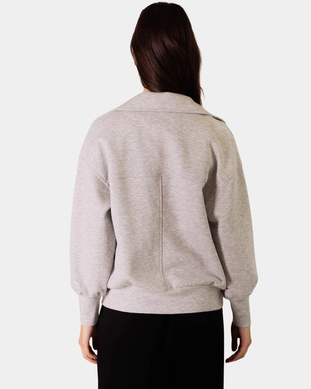 Back view of the P.CILL Reid Butter Modal Utility Jacket in Heather Grey