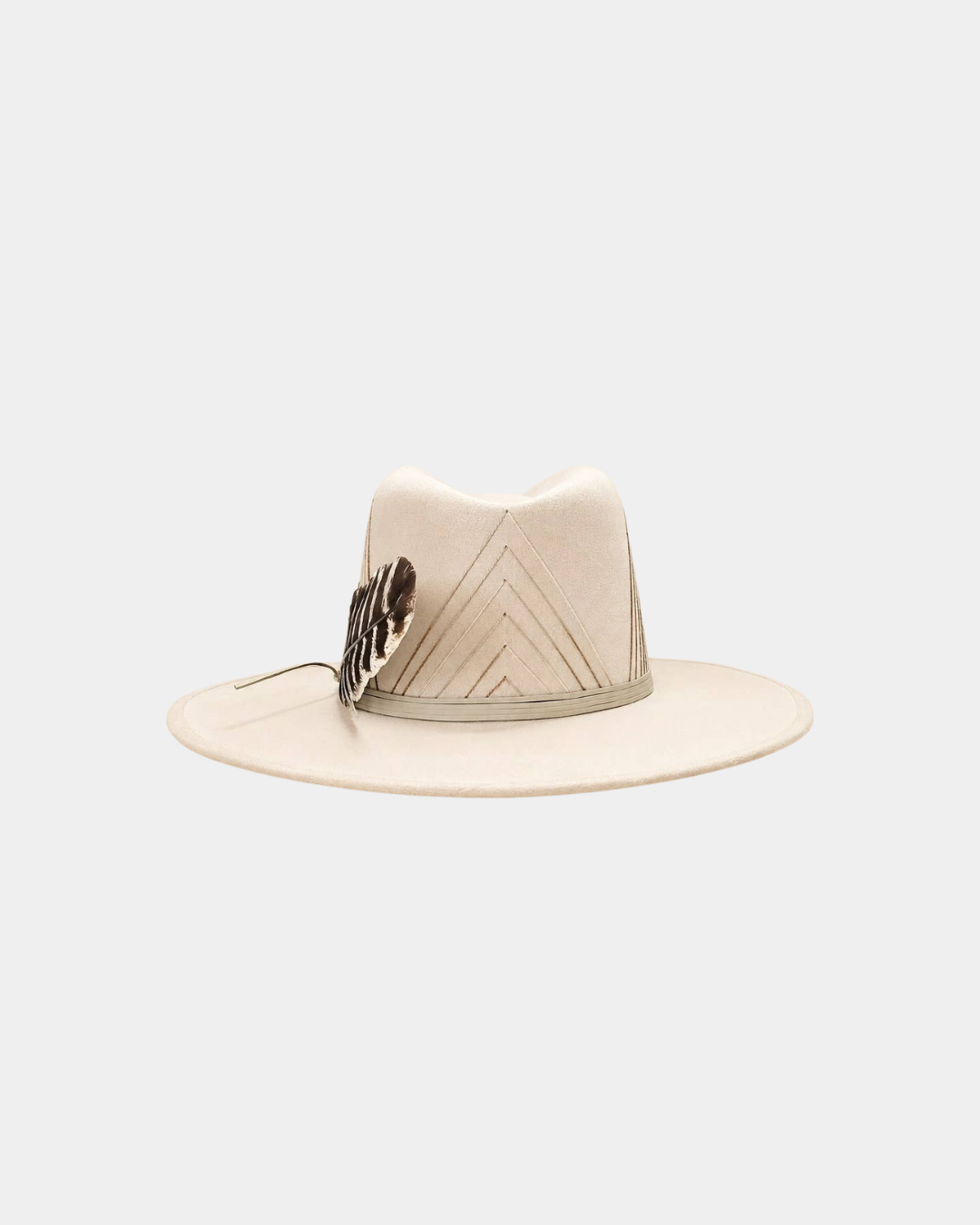 Back view of the Petra Savage Sutton Rancher Crown Hat showing the crown detailing