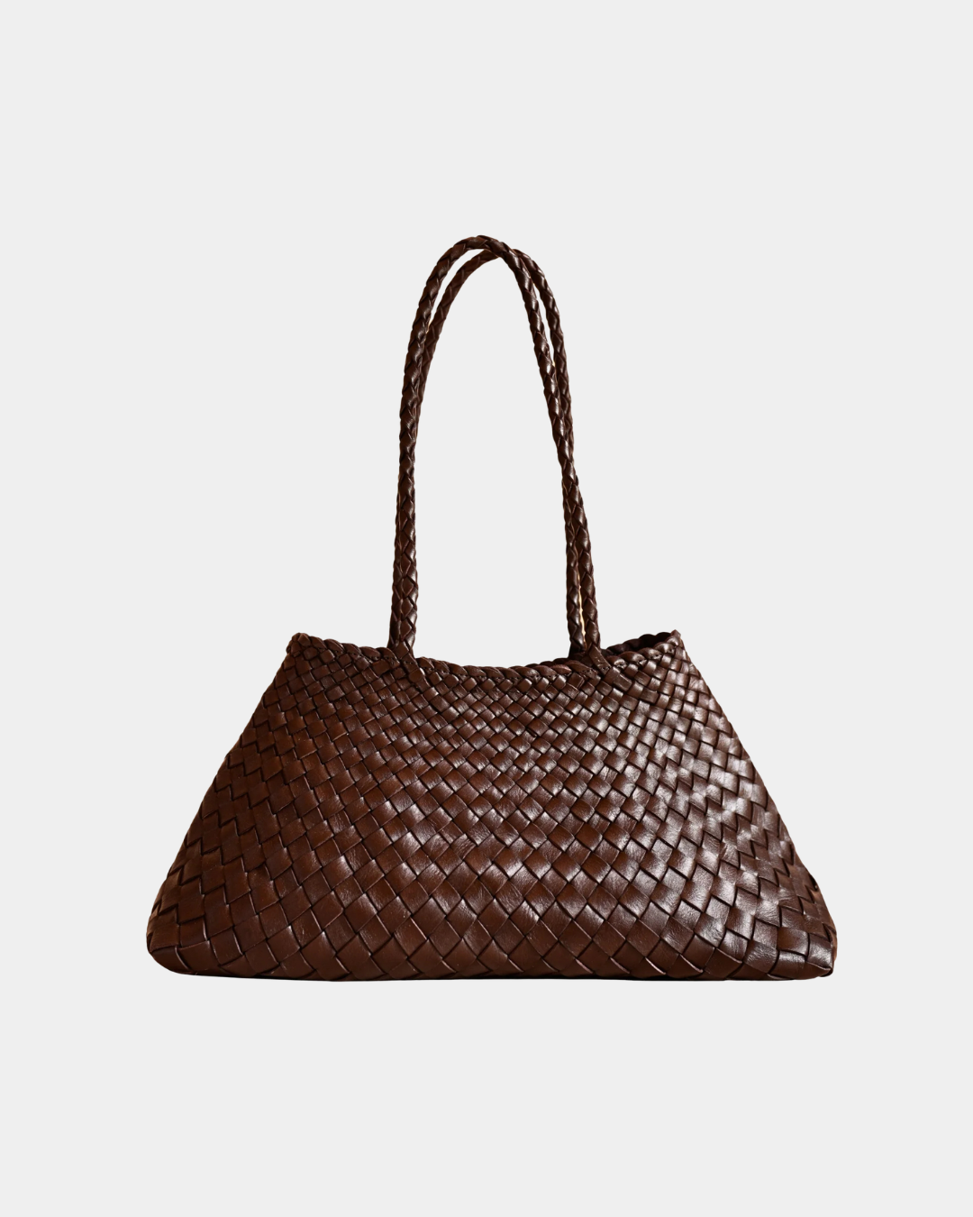 Pink Haley Oaklee Handwoven Leather Tote Double Shoulder Straps