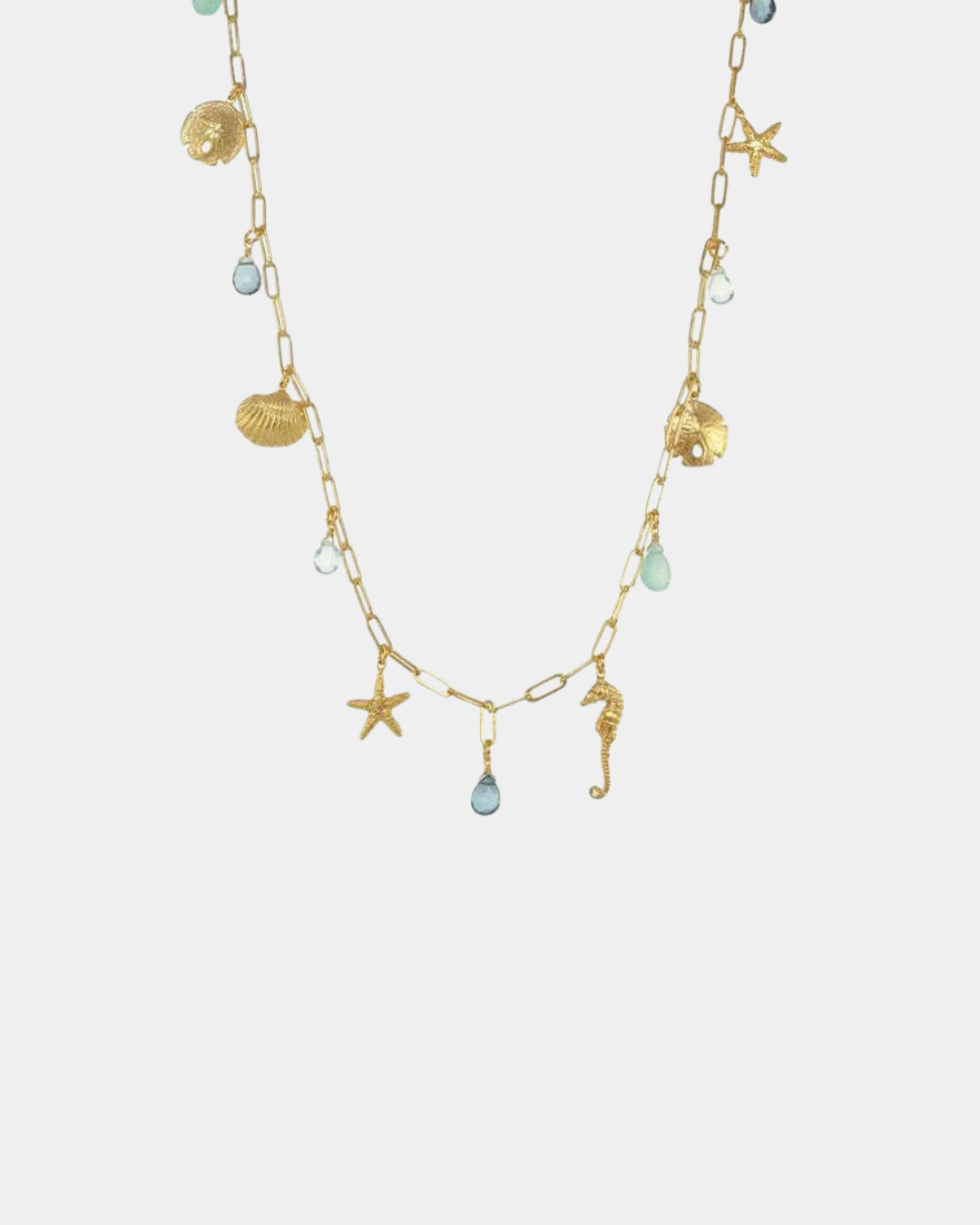 Handcrafted sealife charm necklace inspired by ocean symbols