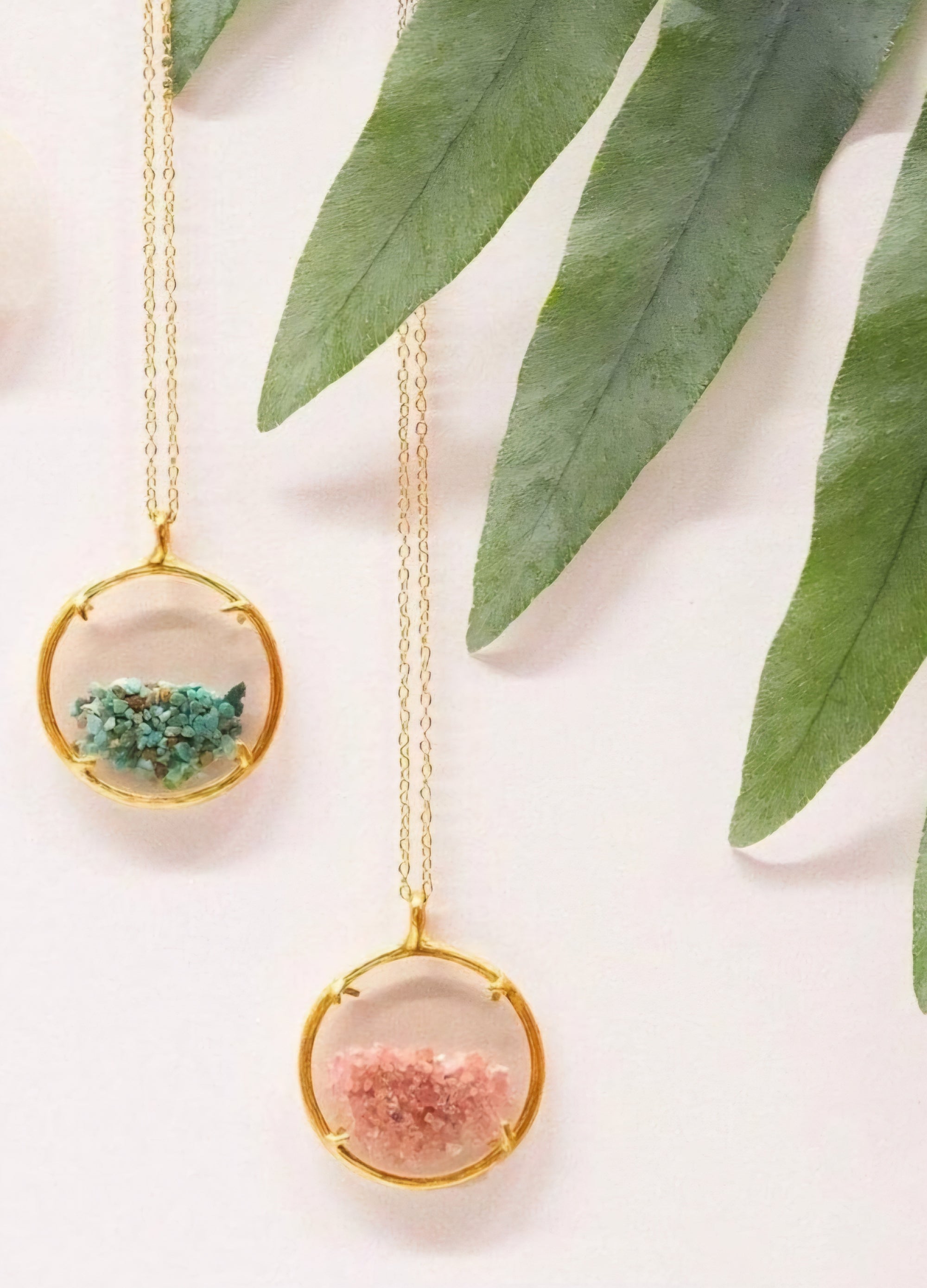 Handcrafted shaker necklace with minimalist organic design in various shades