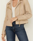 Christy Leather Jacket Stone