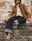 BAYEAS High-Rise Wide-Leg Rolle Jeans