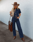 Elan Dara Diamond Denim Top