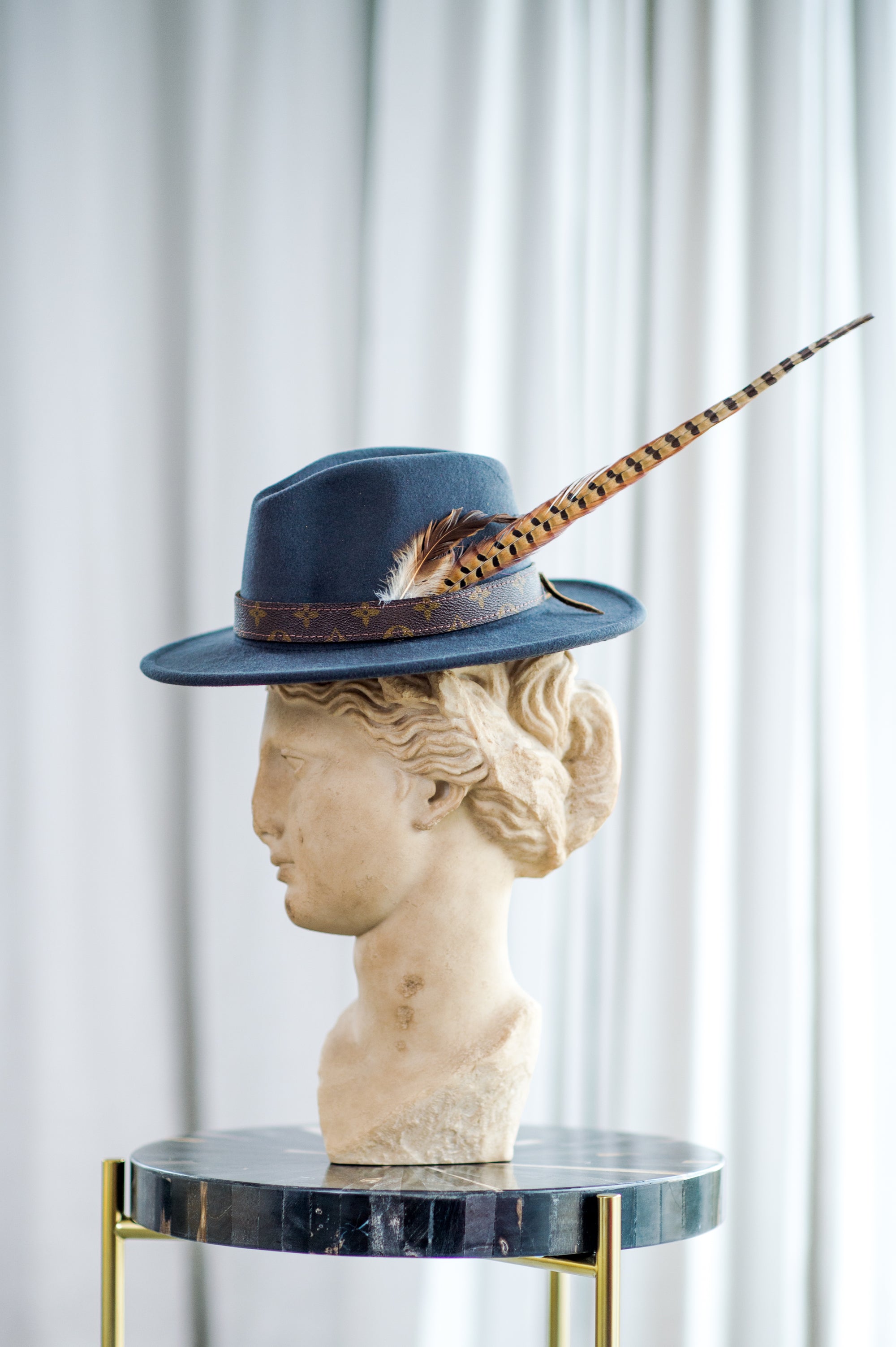 Charcoal Feather Fedora - The Flaunt