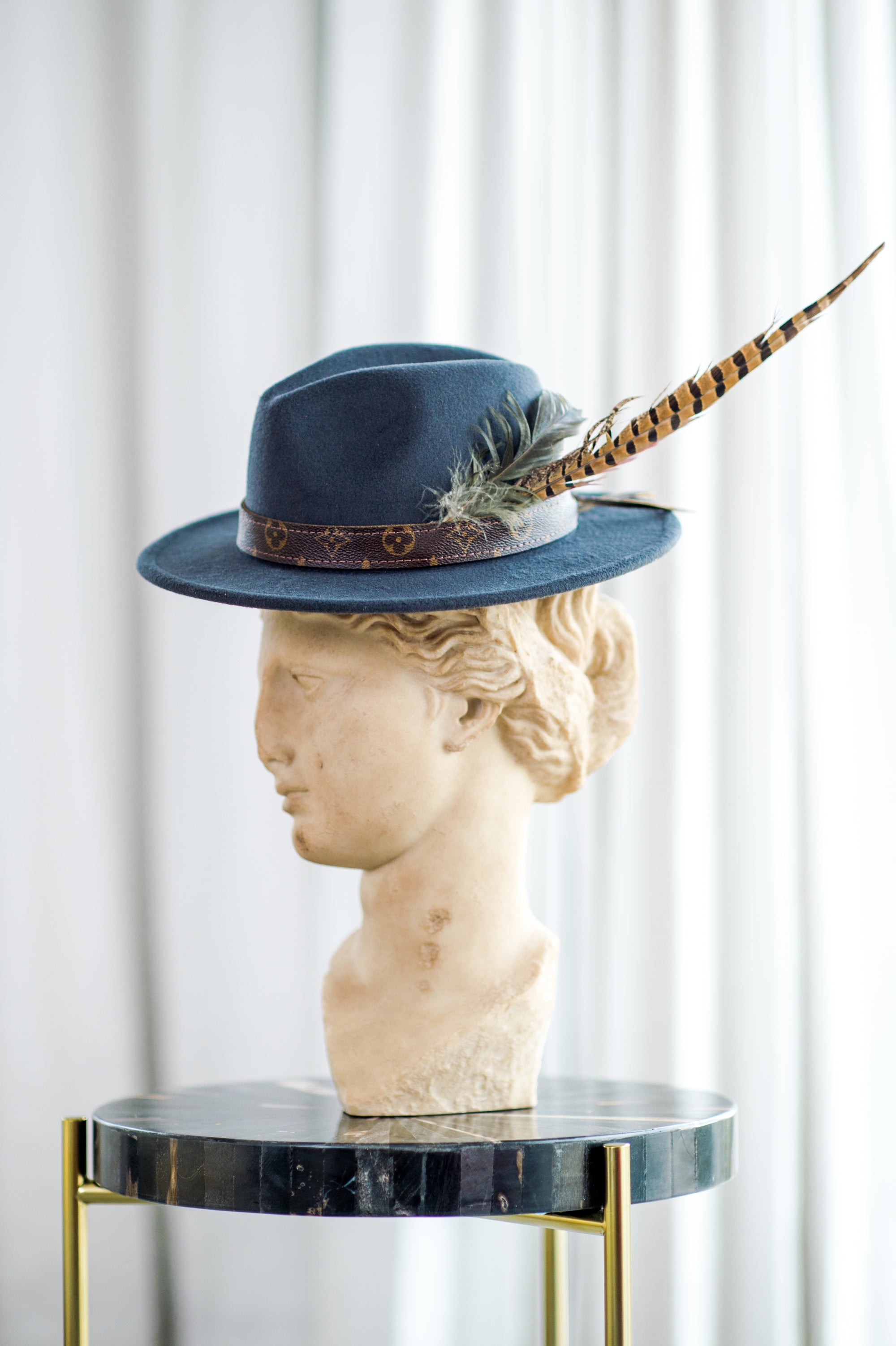 Charcoal Feather Fedora - The Flaunt