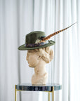 Olive Feather Fedora - The Flaunt