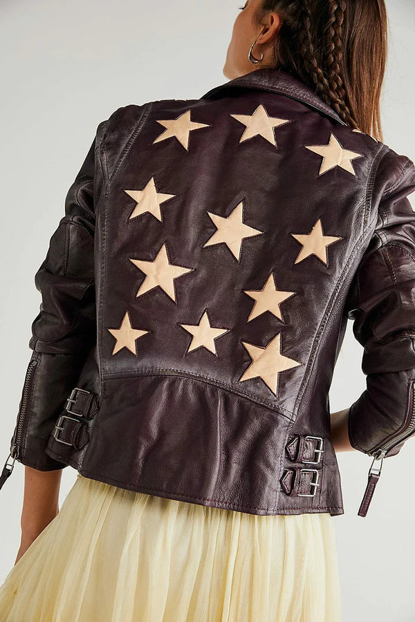 Black Cherry Leather Jacket - The Flaunt